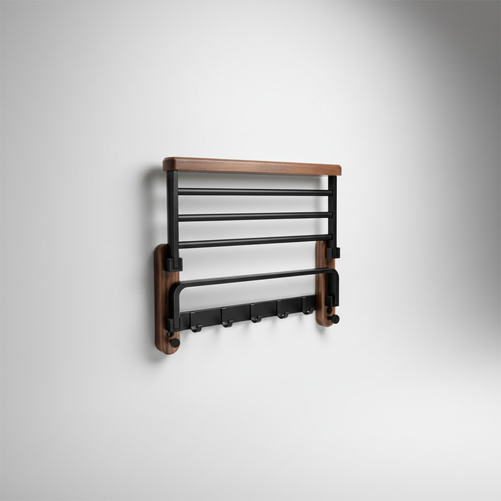 Wall-Mounted Wooden Towel Rack - Rackhaven