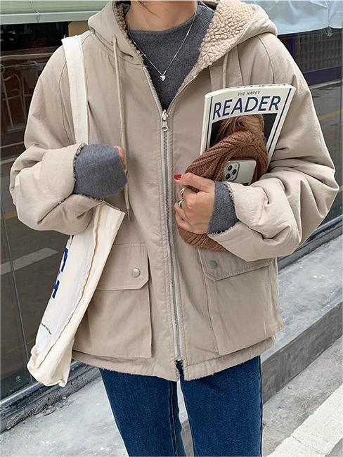 Warm Oversized Women's Hooded Parka