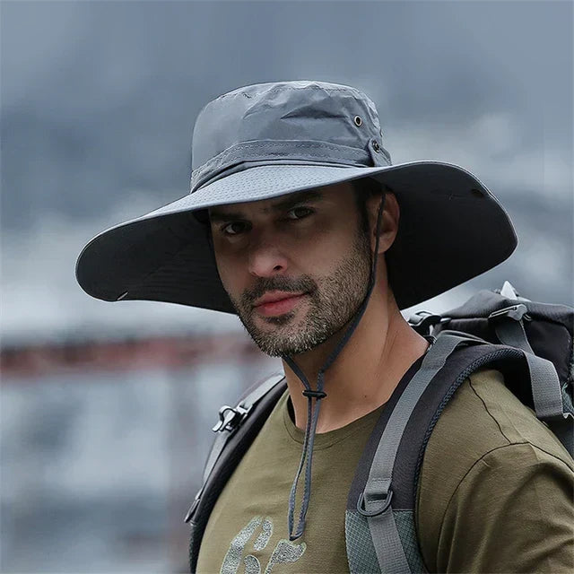 Water-Repellent Outdoor Summer Hat with Chin Strap