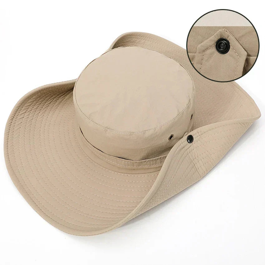 Water-Repellent Outdoor Summer Hat with Chin Strap
