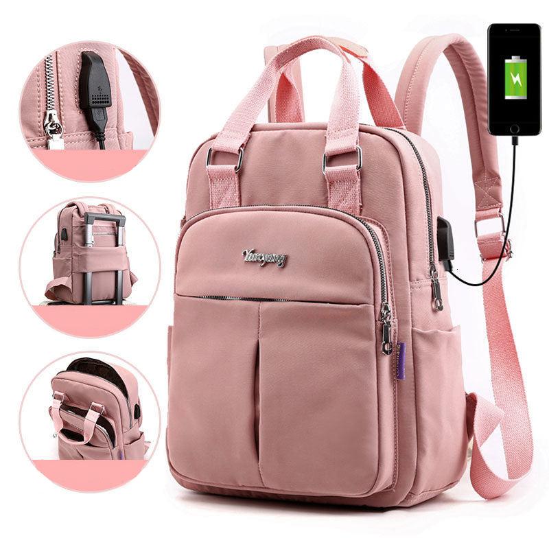 Water-Resistant Anti-Theft Backpack with USB Charging Port and Multi-Compartment Design
