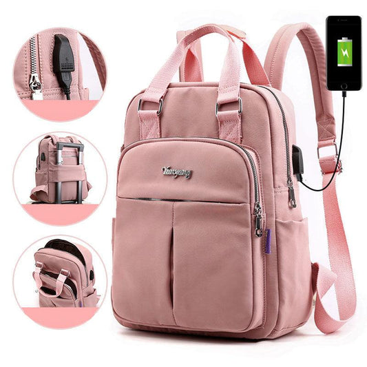 Water-Resistant Anti-Theft Backpack with USB Charging Port and Multi-Compartment Design