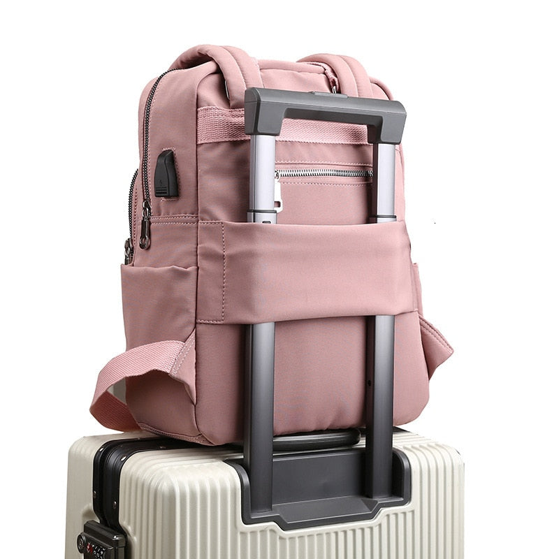 Water-Resistant Anti-Theft Backpack with USB Charging Port and Multi-Compartment Design