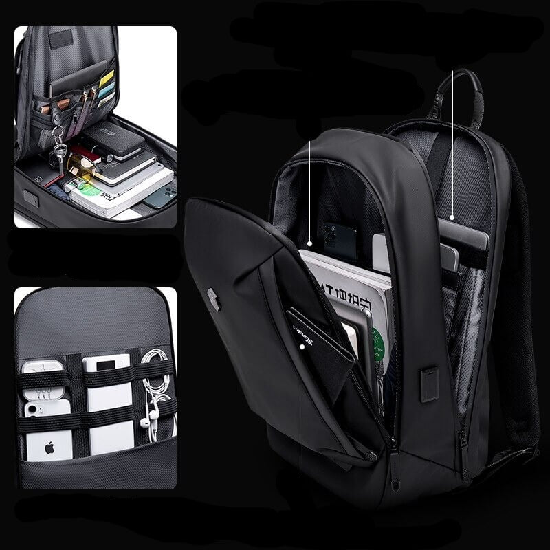 Water-Resistant Multifunctional Backpack with Anti-Theft Compartments