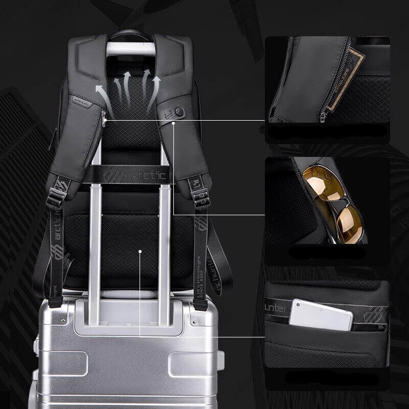 Water-Resistant Multifunctional Backpack with Anti-Theft Compartments
