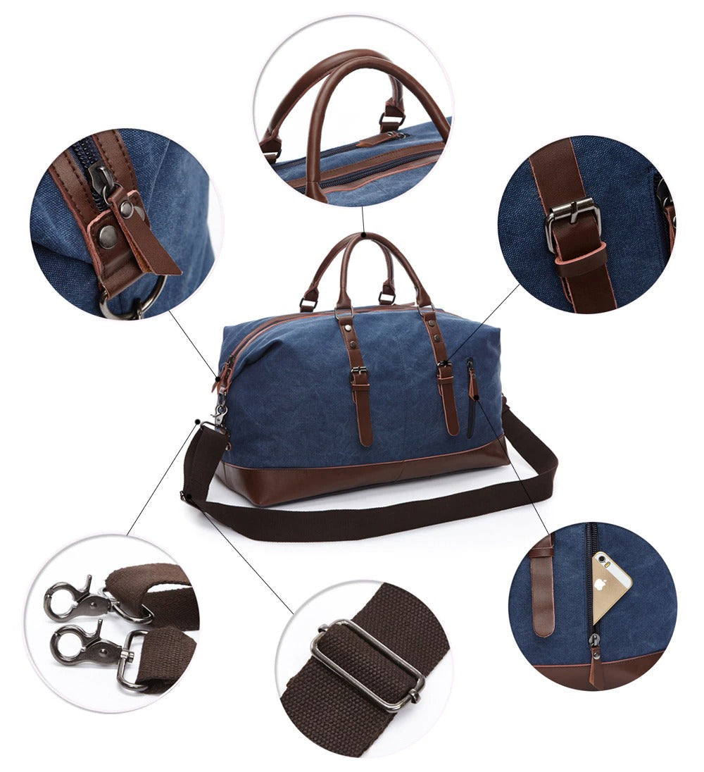 Water-Resistant Travel Duffel Bag with Adjustable Shoulder Strap