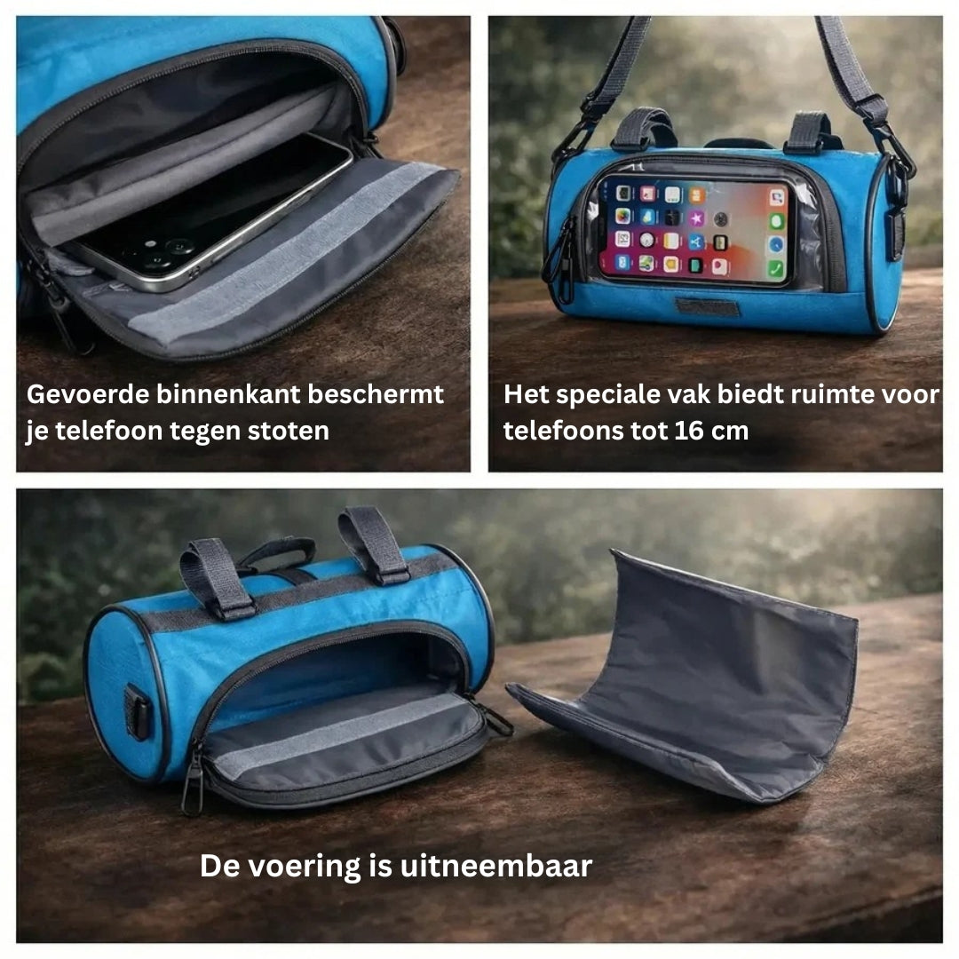 Waterproof Bike Handlebar Bag with Touchscreen Phone Holder