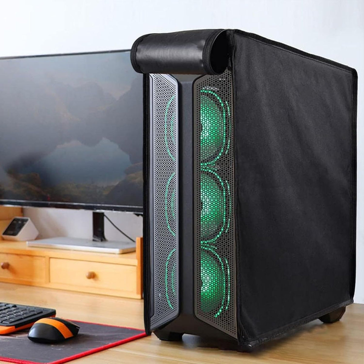 Waterproof Computer Tower Dust Cover with Zippers
