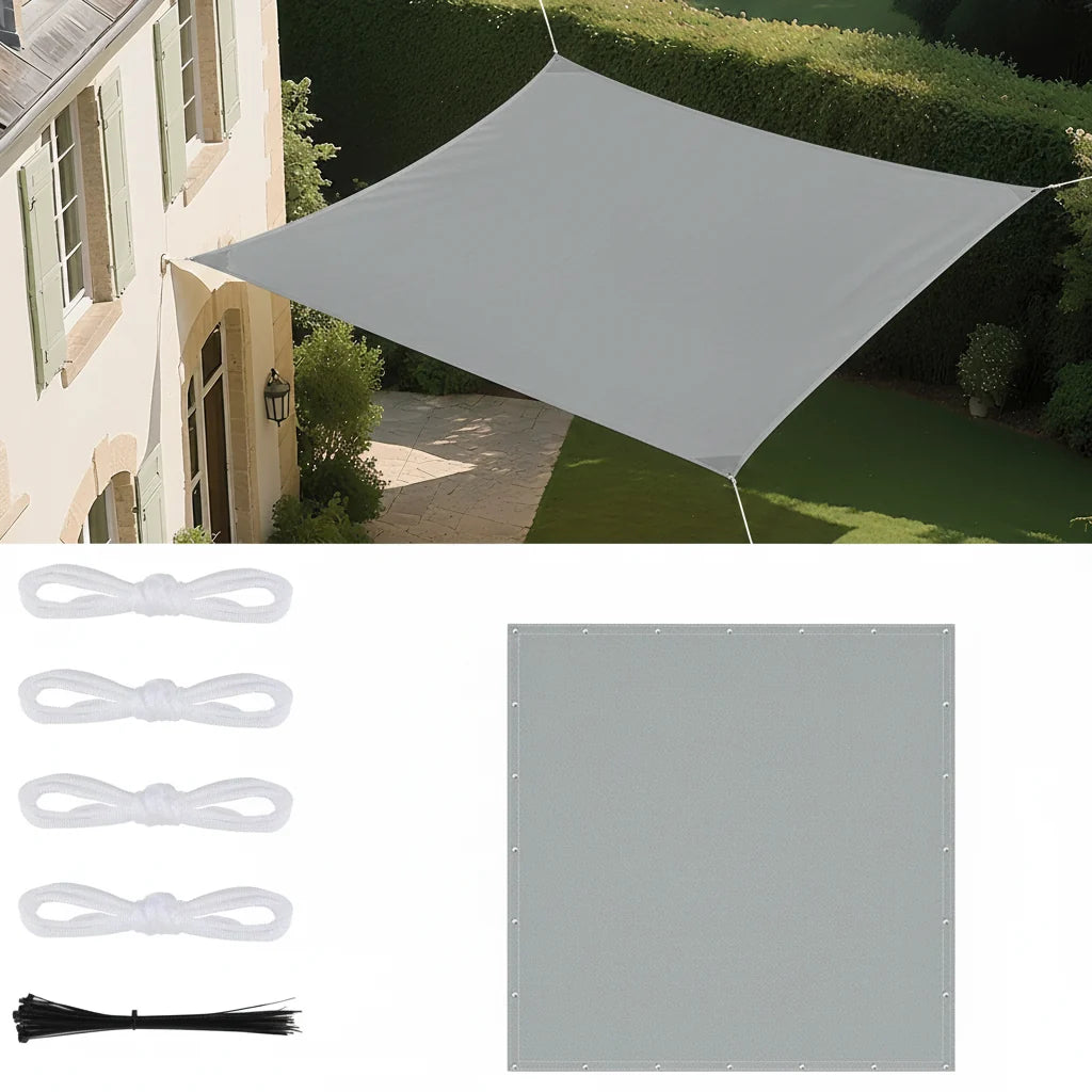 Waterproof Outdoor Sun Shade Sail with Eyelets for Patio and Garden