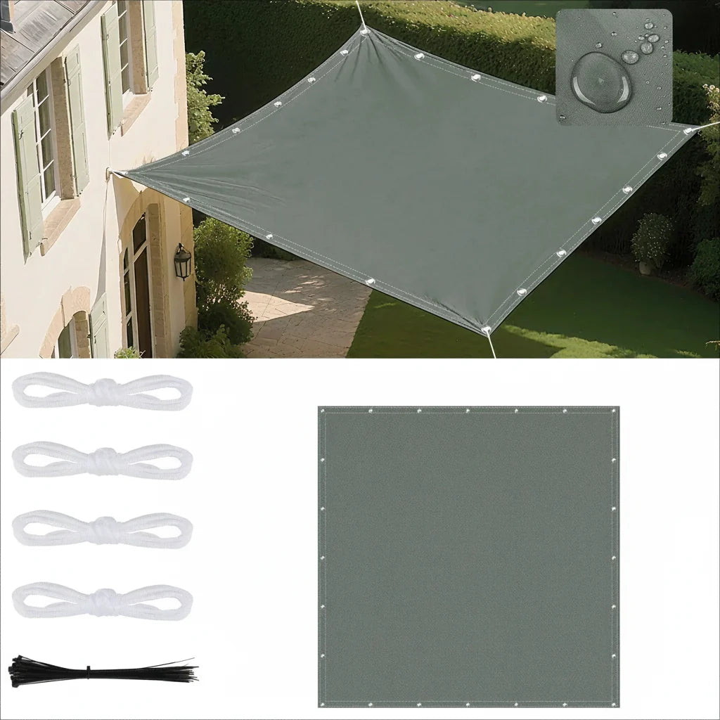Waterproof Outdoor Sun Shade Sail with Eyelets for Patio and Garden