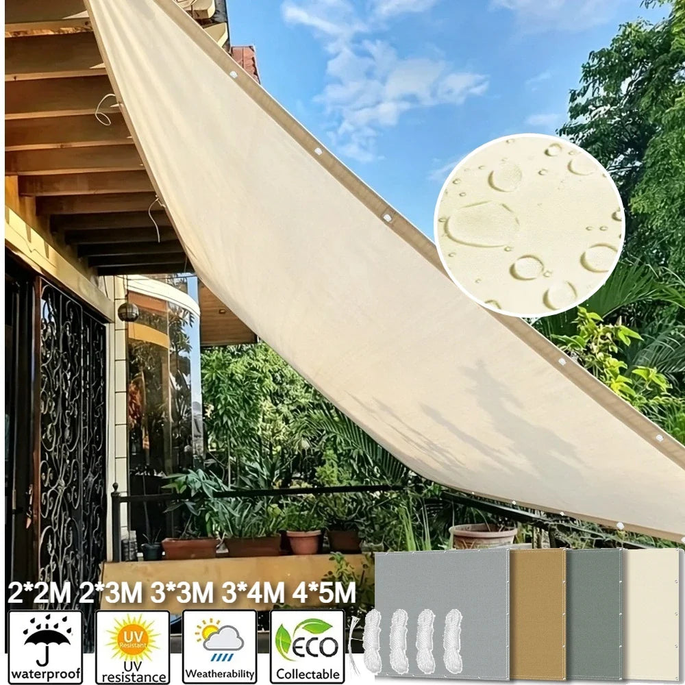 Waterproof Outdoor Sun Shade Sail with Eyelets for Patio and Garden