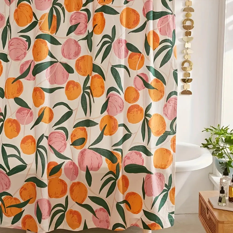 Waterproof Peach Bathroom Shower Curtain