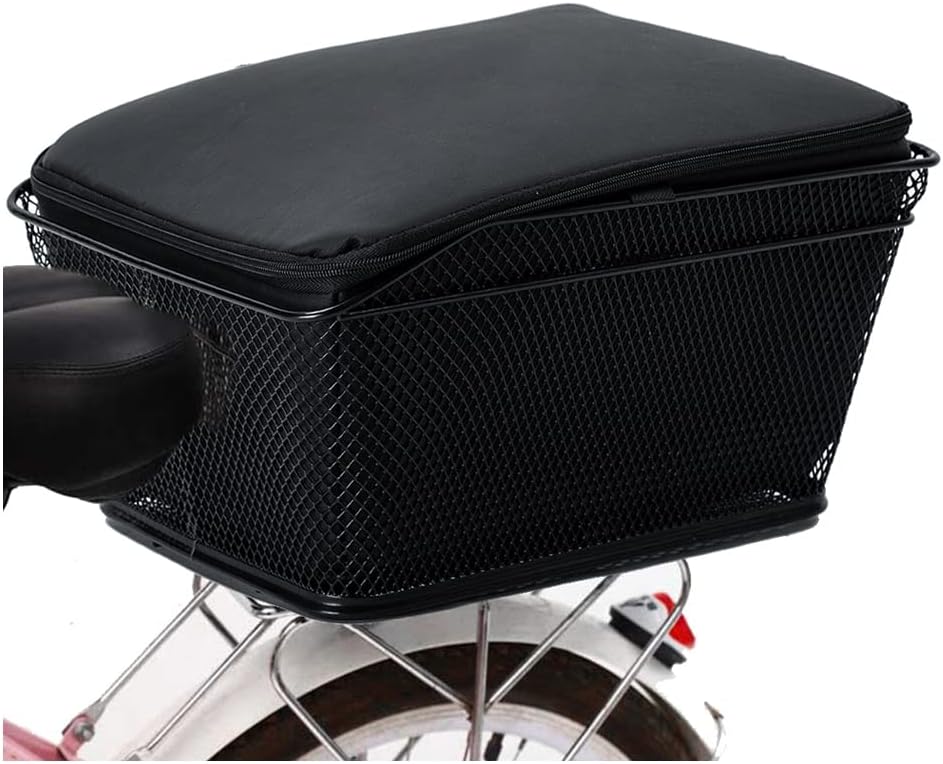 Waterproof Rear Bike Basket with Rainproof Cover