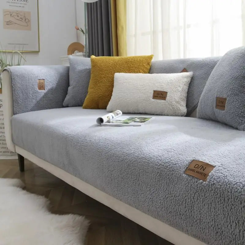 Waterproof Thick Non-Slip Sherpa Fleece Sofa Cover