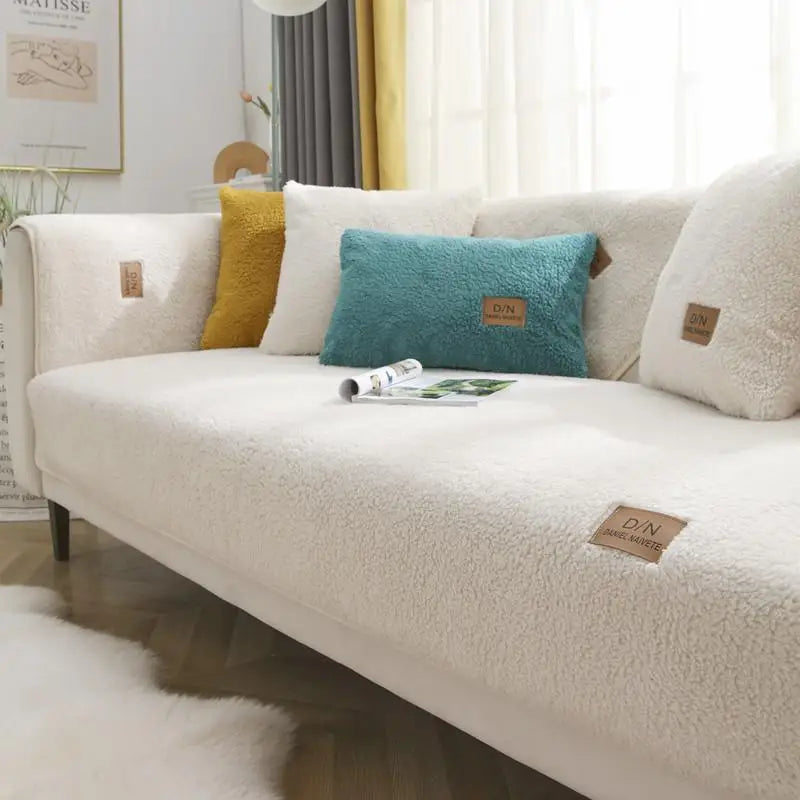 Waterproof Thick Non-Slip Sherpa Fleece Sofa Cover