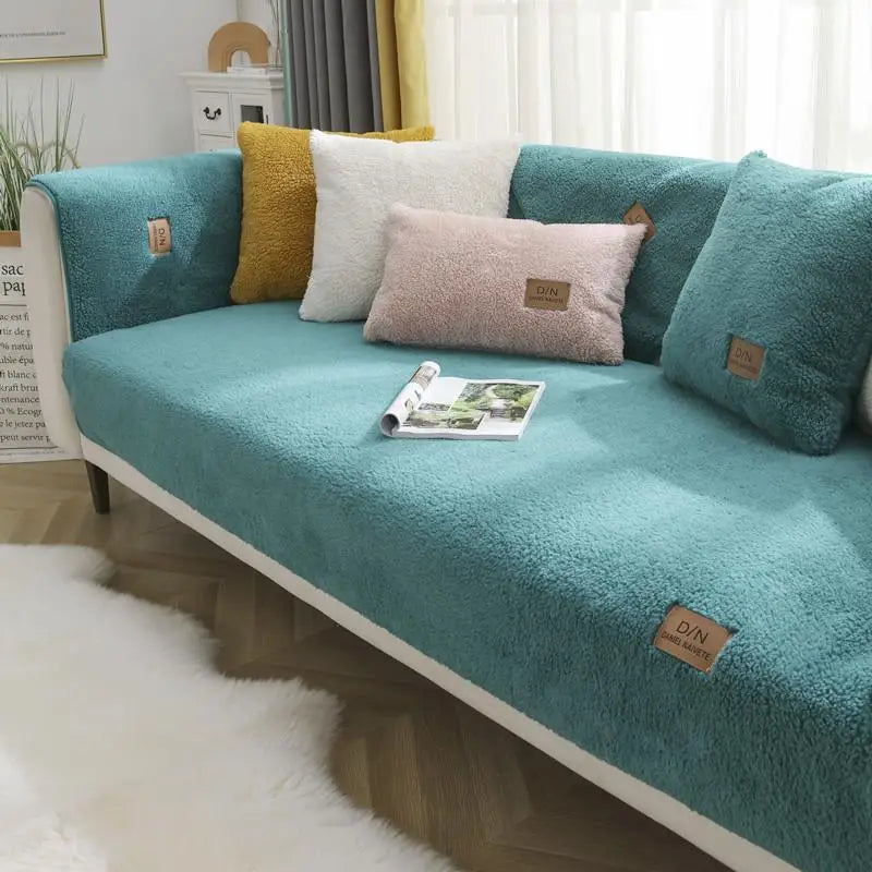Waterproof Thick Non-Slip Sherpa Fleece Sofa Cover