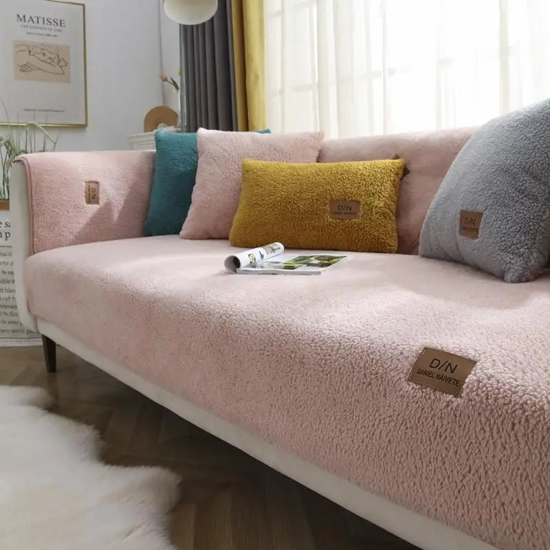 Waterproof Thick Non-Slip Sherpa Fleece Sofa Cover