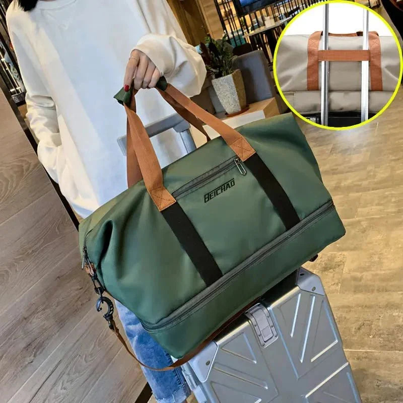 Waterproof Travel Bag with Shoe Compartment and Wet-Dry Separation Pocket