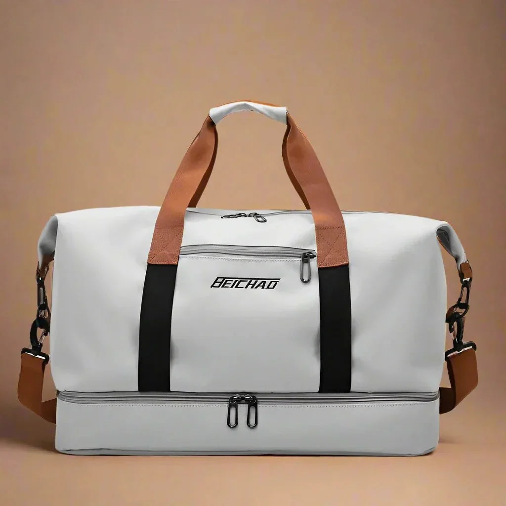 Waterproof Travel Bag with Shoe Compartment and Wet-Dry Separation Pocket
