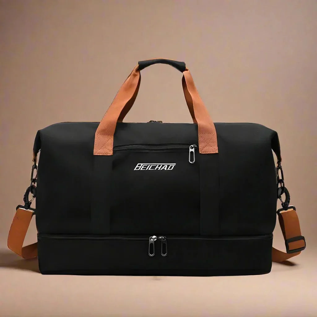 Waterproof Travel Bag with Shoe Compartment and Wet-Dry Separation Pocket
