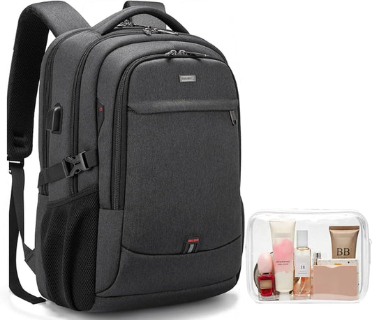 Waterproof Travel Laptop Backpack with USB Port and Organised Storage