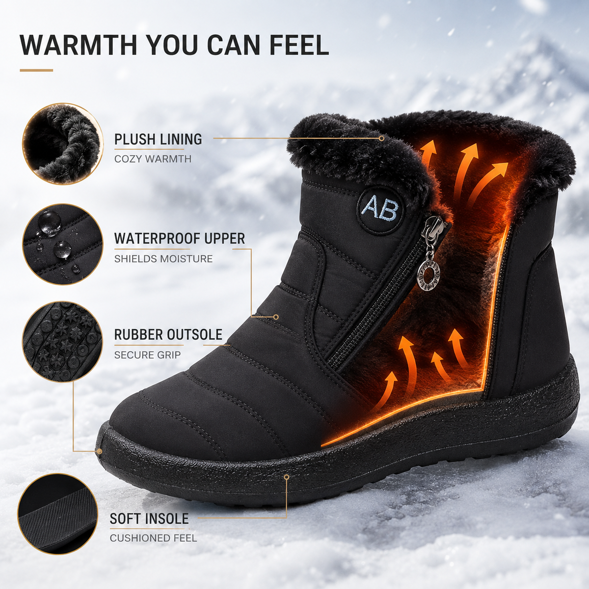 Waterproof Winter Ankle Boots
