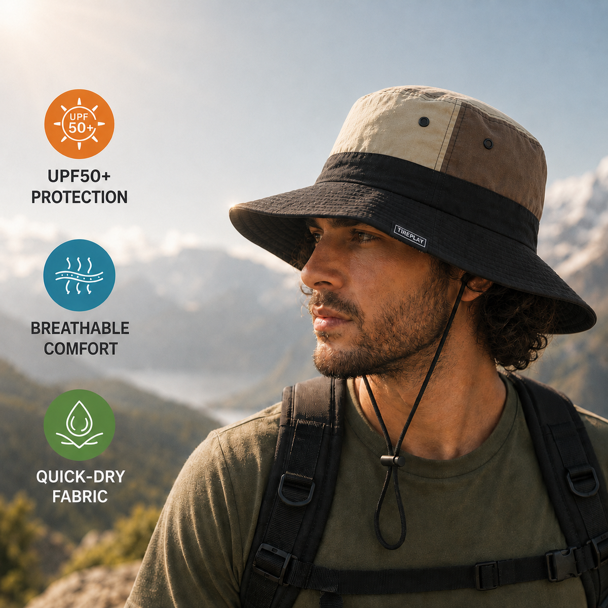 Wide-Brim UV-Blocking Bucket Hat