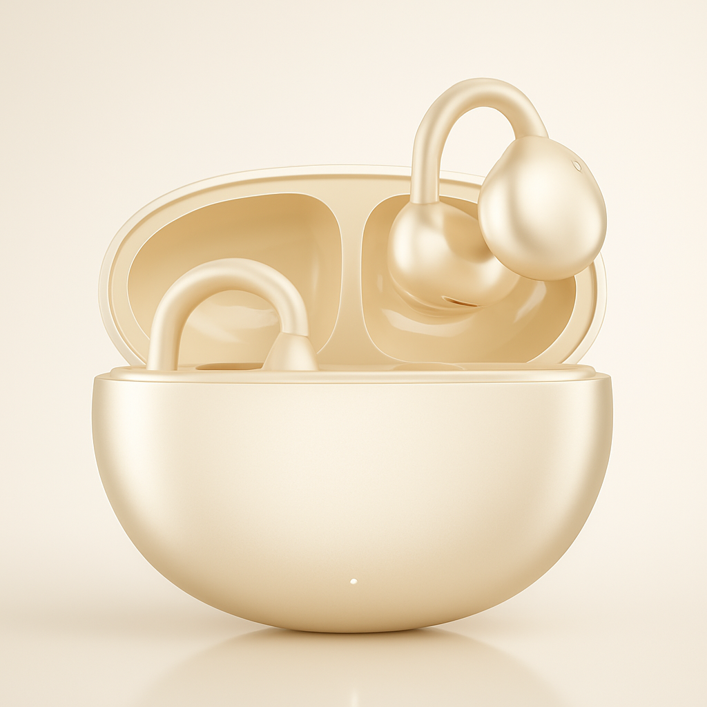 Wireless Bluetooth Clip-On Open-Ear Earbuds with Clear Sound