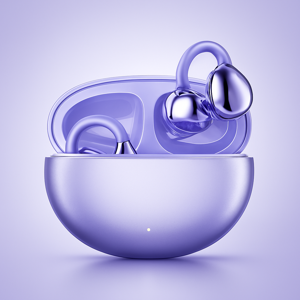 Wireless Bluetooth Clip-On Open-Ear Earbuds with Clear Sound