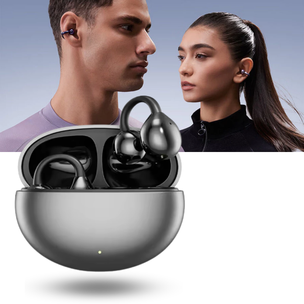 Wireless Bluetooth Clip-On Open-Ear Earbuds with Clear Sound