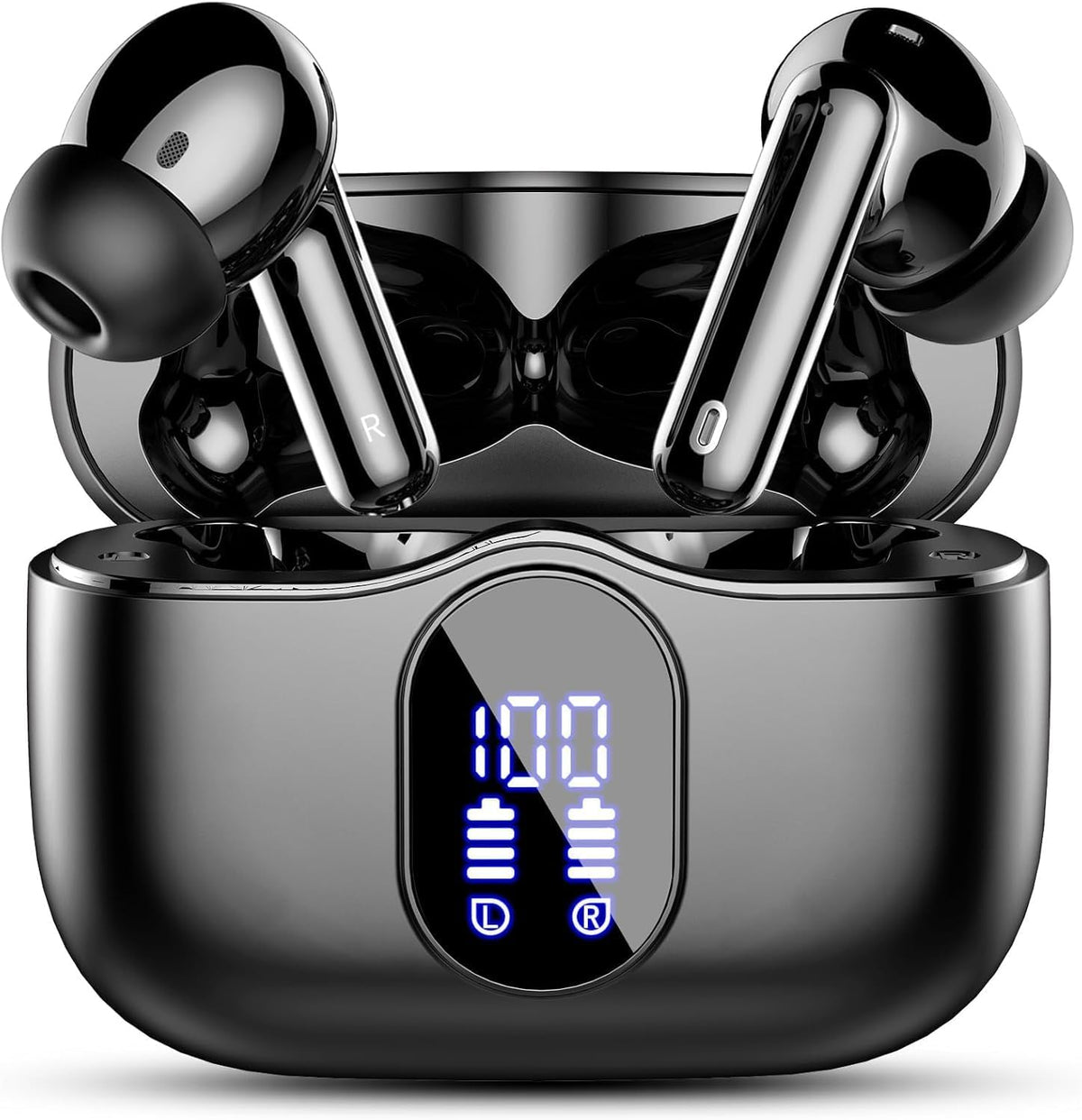 Wireless Bluetooth Headphones with Noise Cancelling and Display