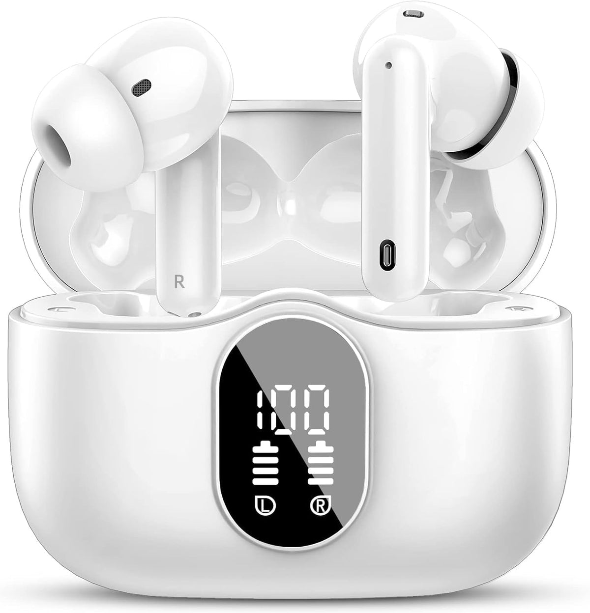 Wireless Bluetooth Headphones with Noise Cancelling and Display