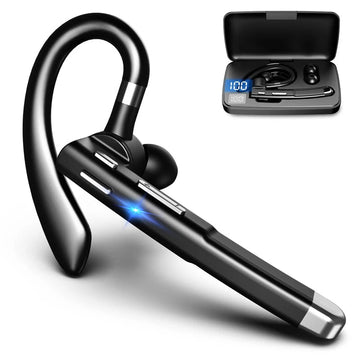 Wireless Bluetooth Headset with Dual Microphones and Long Battery Life – Black
