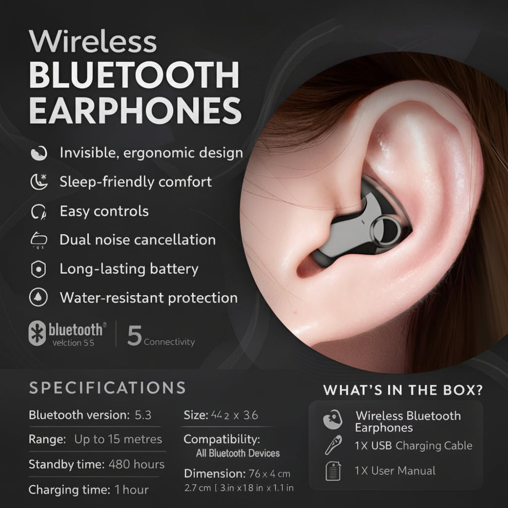 Wireless Bluetooth Noise-Cancelling In-Ear Earbuds