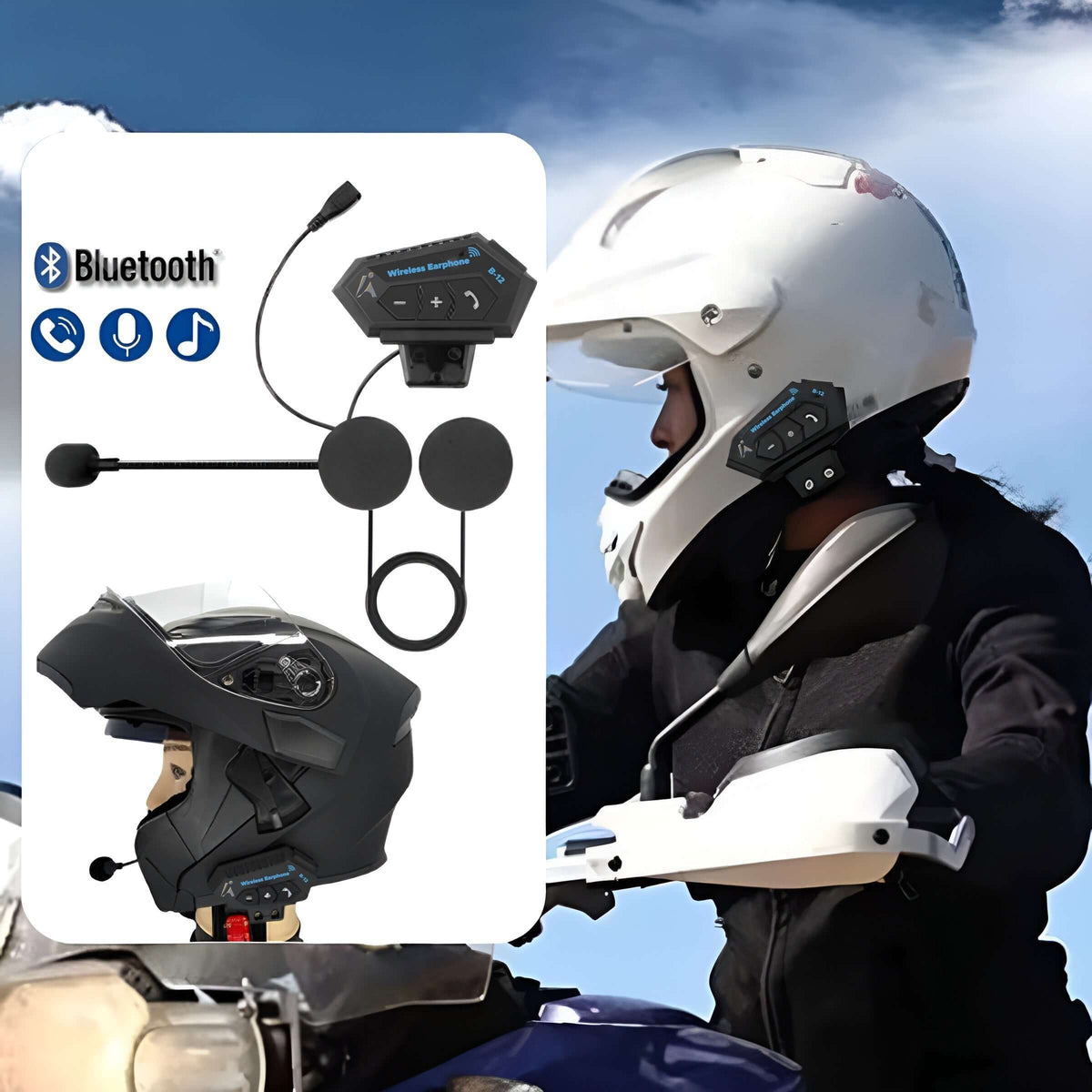 Wireless Motorcycle Helmet Headset