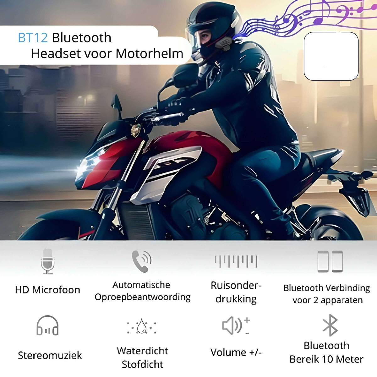 Wireless Motorcycle Helmet Headset