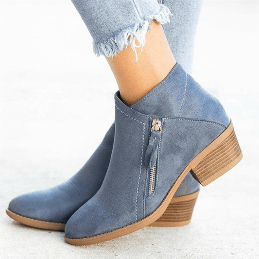 Women's Ankle Boots - Stylish & Comfortable with Zipper
