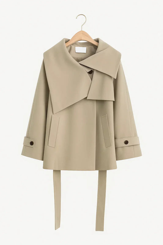 Women's Belted Collared Jacket