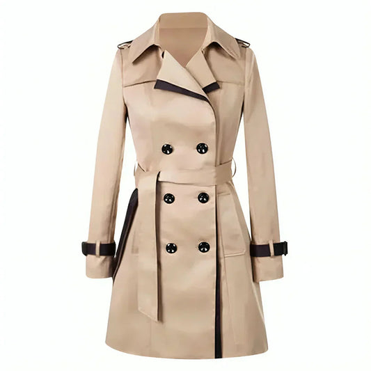 Women's Belted Double-Breasted Trench Coat