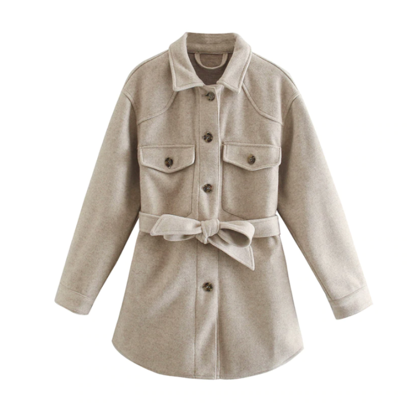 Women's Belted Short Trench Coat
