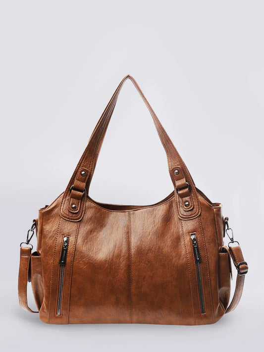 Women's Black Shoulder Bag - Stylish and Spacious with Multiple Compartments