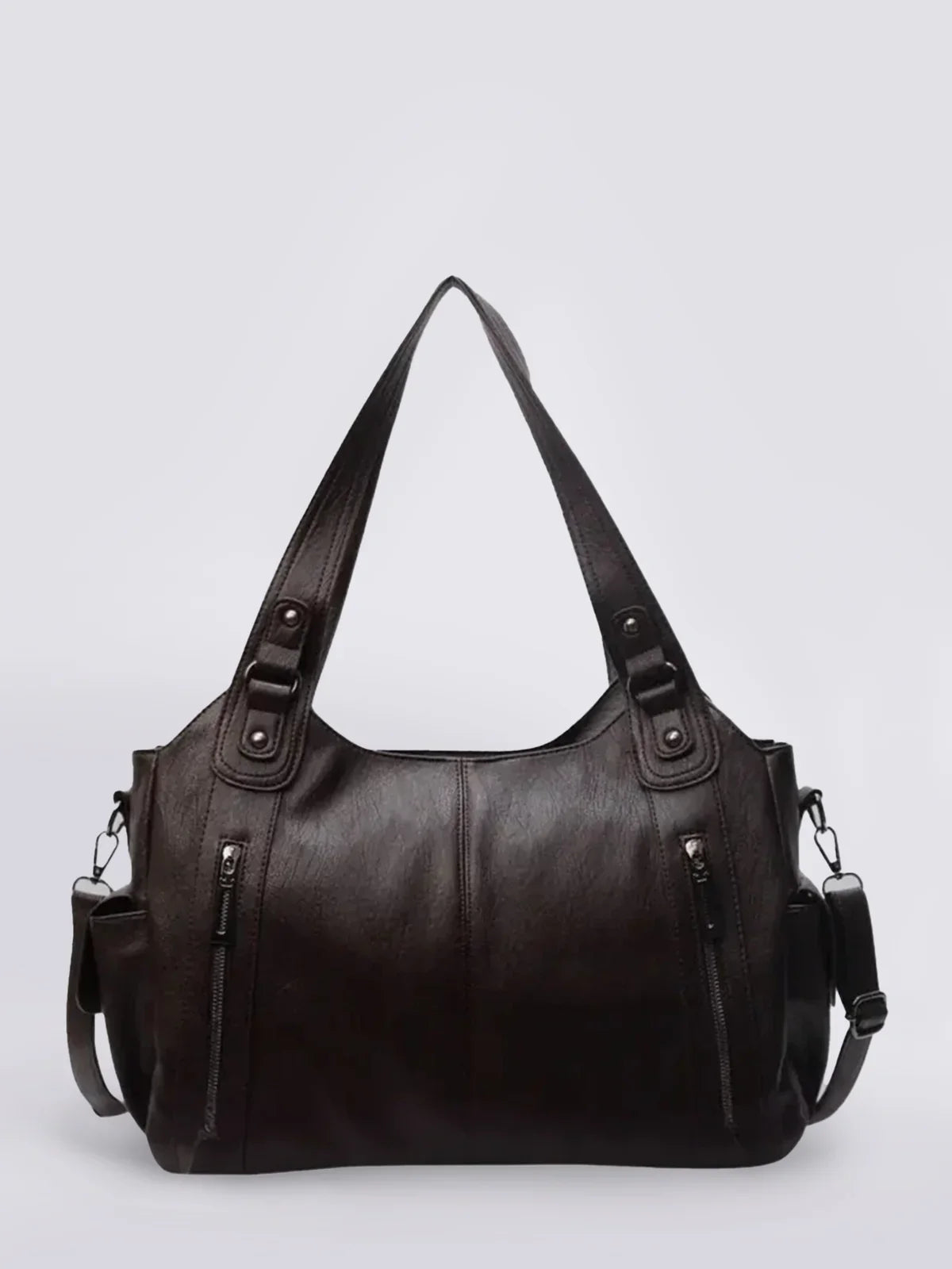 Women's Black Shoulder Bag - Stylish and Spacious with Multiple Compartments