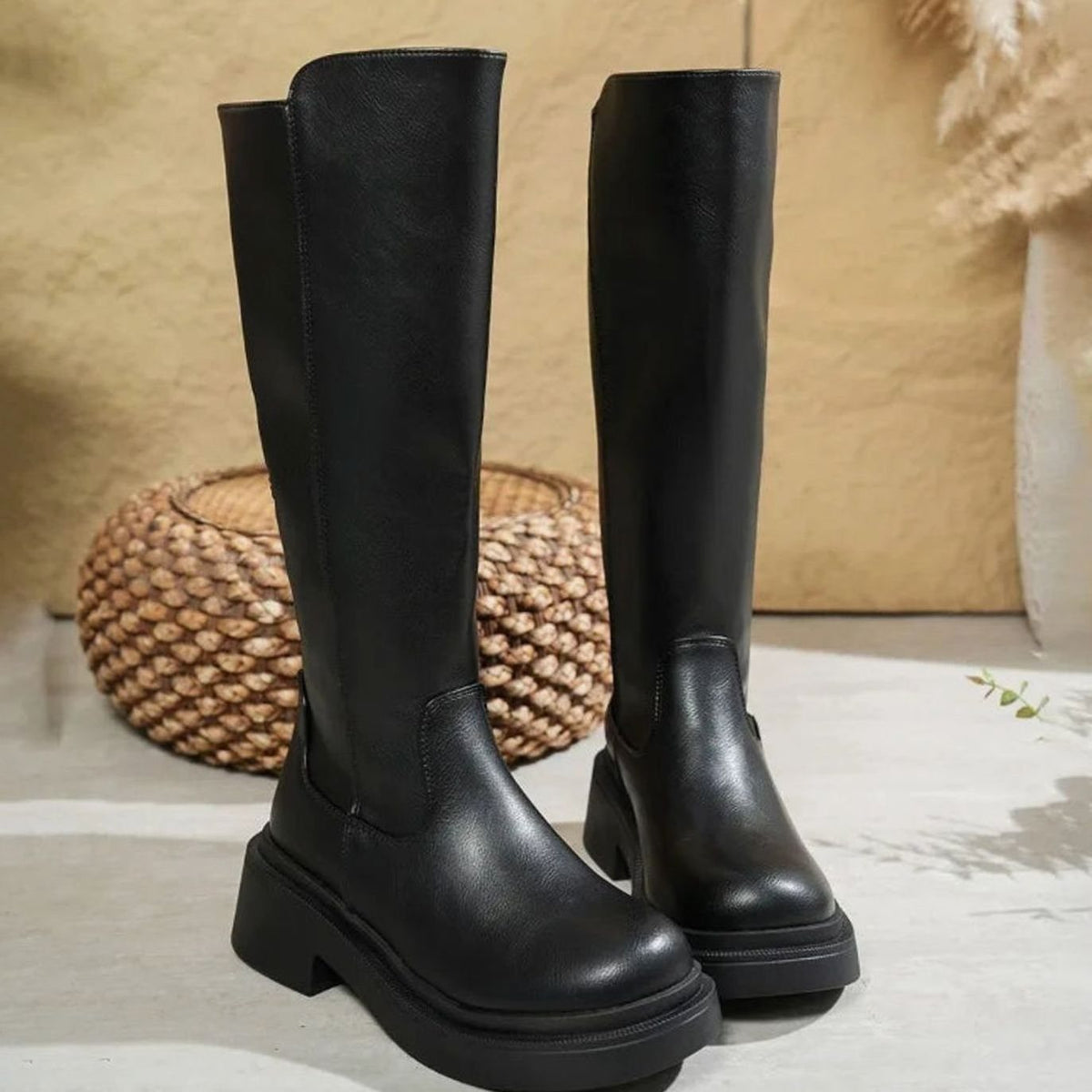 Women's Block-Heel Knee-High Boots