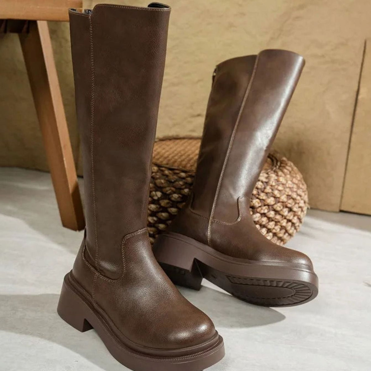 Women's Block-Heel Knee-High Boots