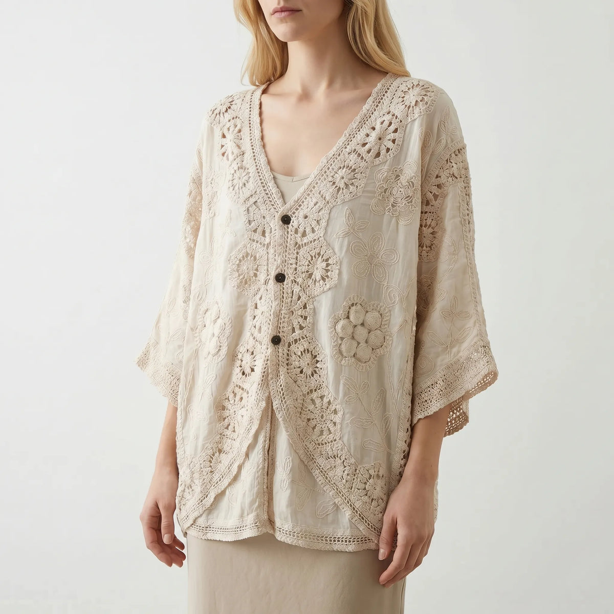 Women's Bohemian Open-Front Cardigan