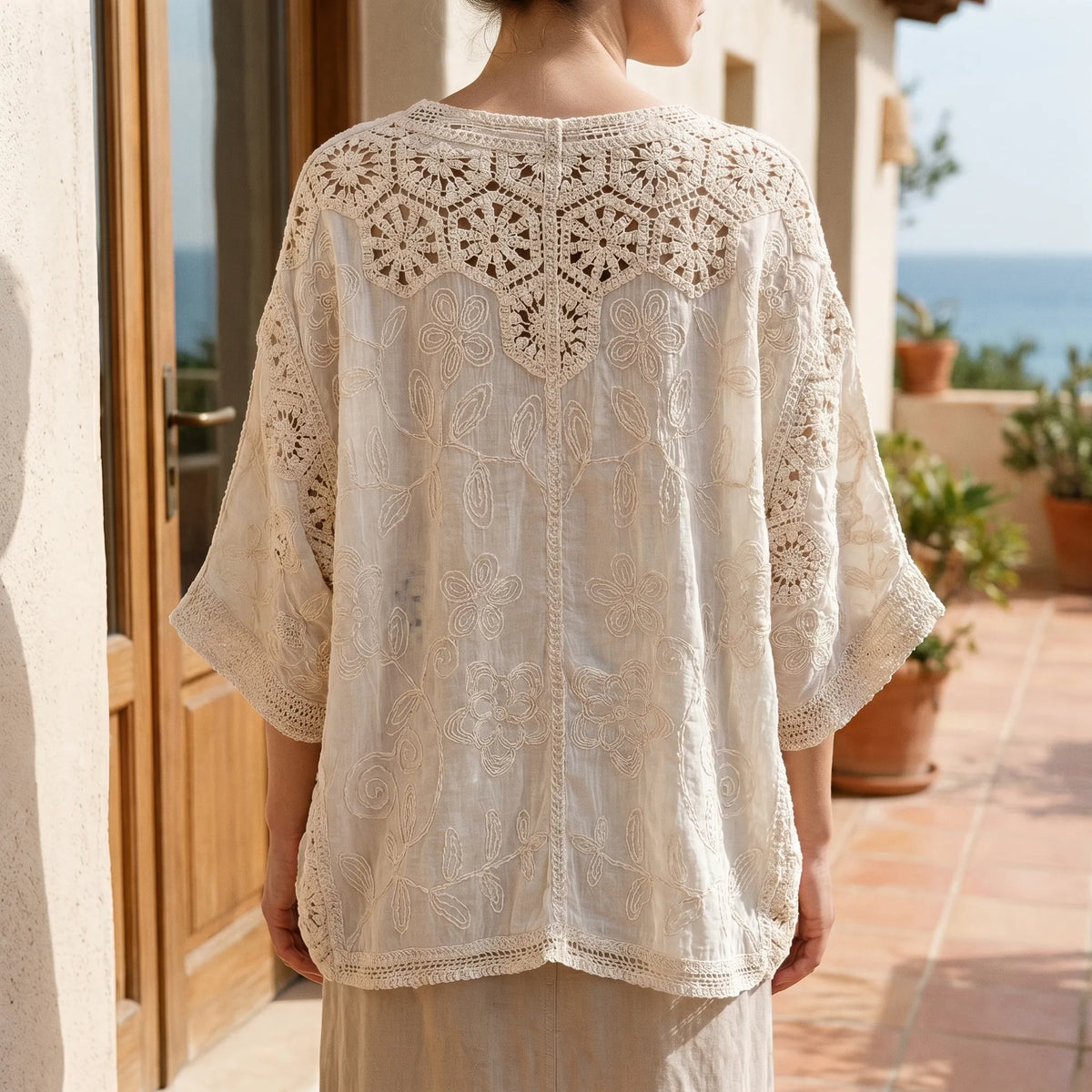 Women's Bohemian Open-Front Cardigan