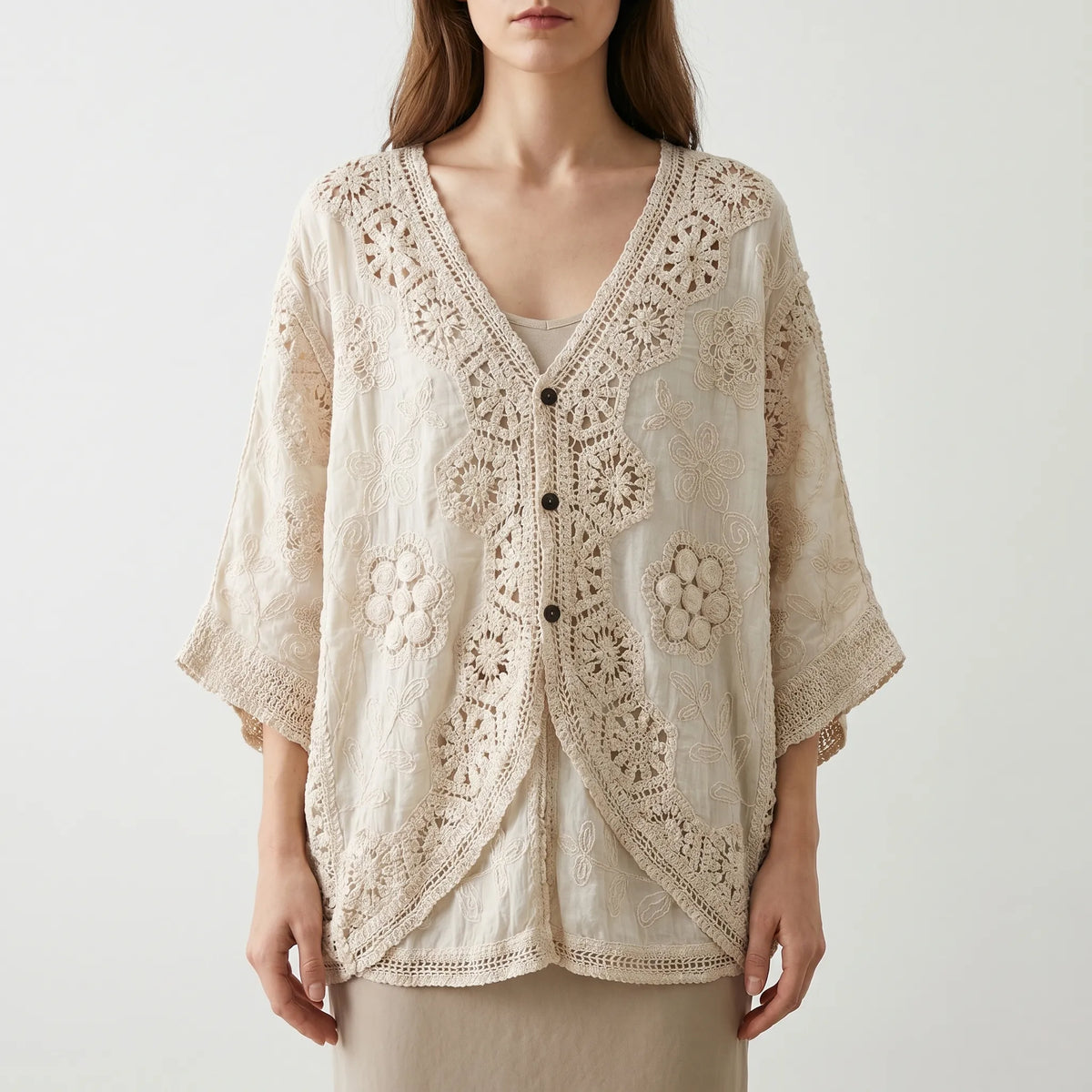 Women's Bohemian Open-Front Cardigan