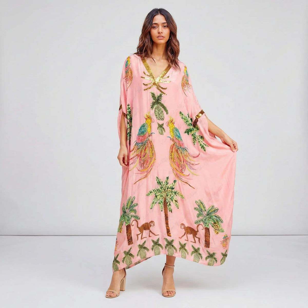 Women's Breezy Ankle-Length Kaftan – Chic Summer Comfort