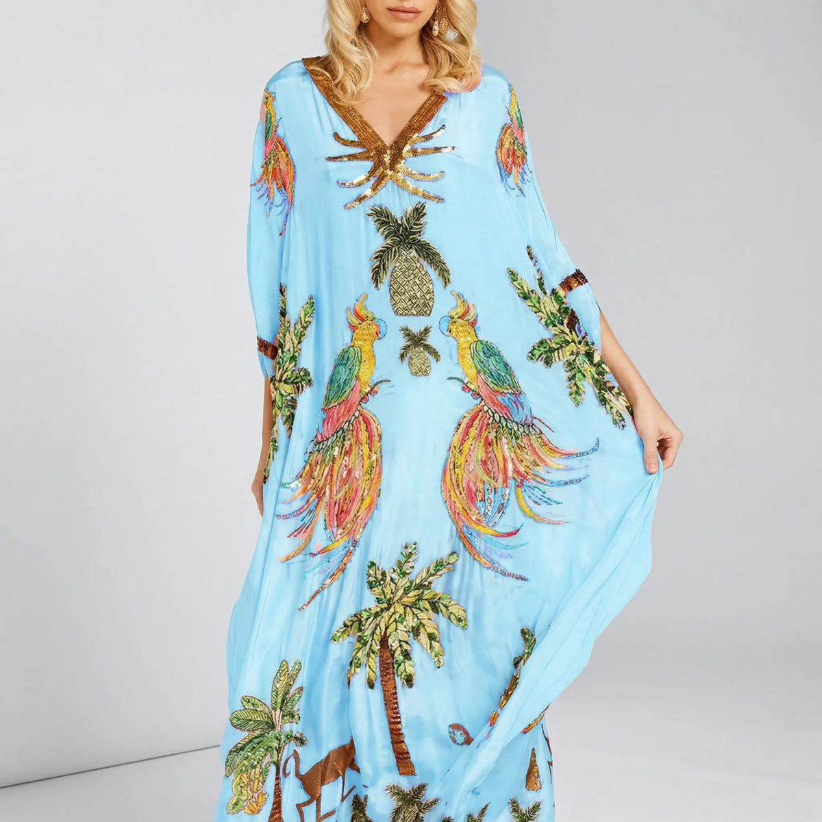 Women's Breezy Ankle-Length Kaftan – Chic Summer Comfort