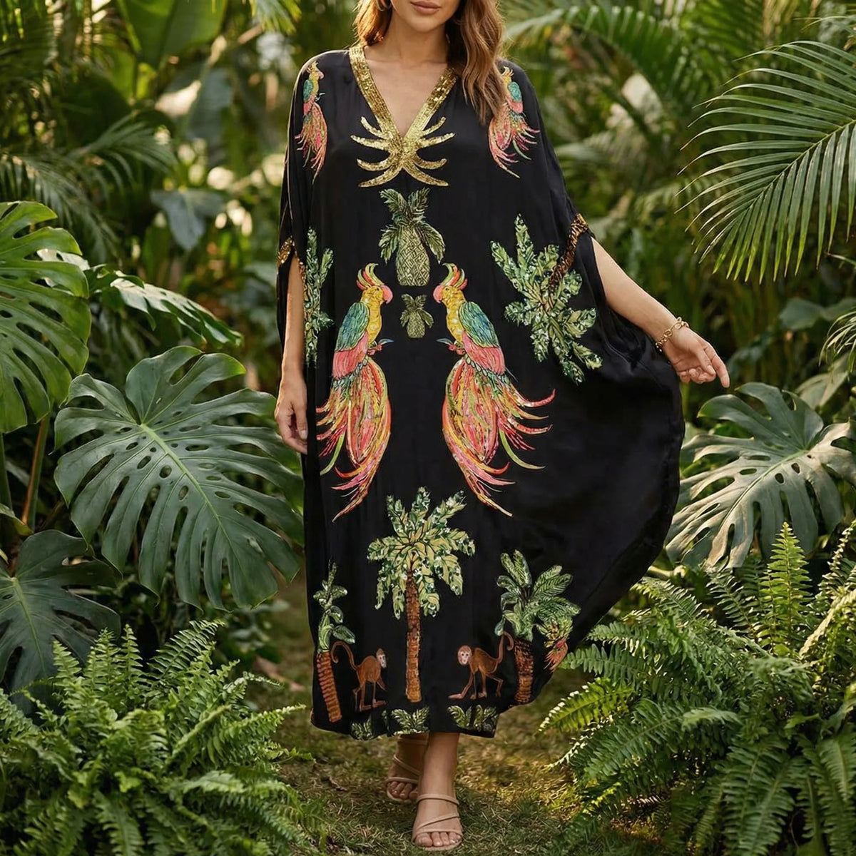Women's Breezy Ankle-Length Kaftan – Chic Summer Comfort
